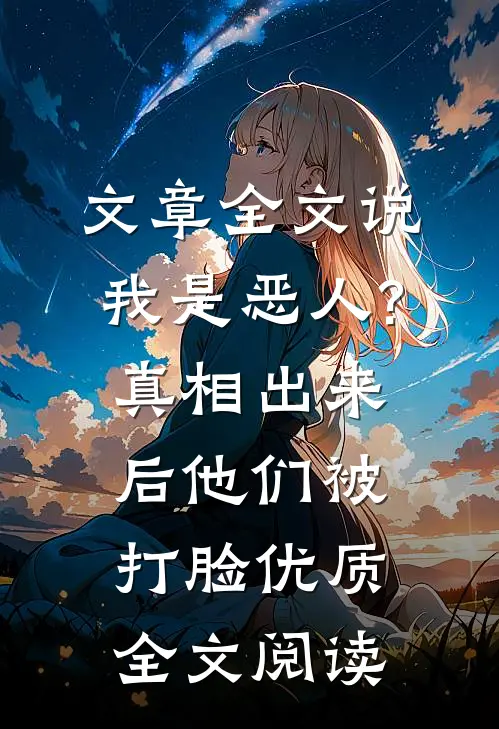 文章全文说我是恶人?真相出来后他们被打脸优质全文阅读